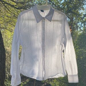 White Button-Up Shirt GAP XL